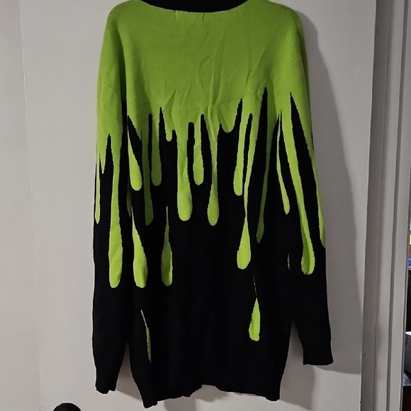 Foxblood Black and Green Slime Knit Cardigan - Picture 4 of 4